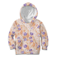Anthurium Plumeria Lei Pastel Kid Hoodie Orange Hawaiian Splendid Palaka LT01 Hoodie Orange - Polynesian Pride