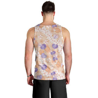 Anthurium Plumeria Lei Pastel Men Tank Top Orange Hawaiian Splendid Palaka LT01 - Polynesian Pride