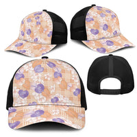 Anthurium Plumeria Lei Pastel Mesh Trucker Cap Orange Hawaiian Splendid Palaka LT01 - Polynesian Pride