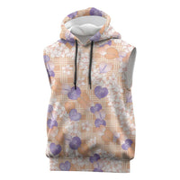 Anthurium Plumeria Lei Pastel Sleeveless Hoodie Orange Hawaiian Splendid Palaka LT01 Orange - Polynesian Pride