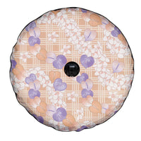 Anthurium Plumeria Lei Pastel Spare Tire Cover Orange Hawaiian Splendid Palaka LT01 - Polynesian Pride