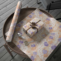 Anthurium Plumeria Lei Pastel Wrapping Paper Orange Hawaiian Splendid Palaka LT01 - Polynesian Pride