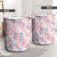 Anthurium Plumeria Lei Pastel Laundry Basket Pink Hawaiian Splendid Palaka LT01 - Polynesian Pride