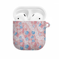Anthurium Plumeria Lei Pastel AirPods Case Pink Hawaiian Splendid Palaka LT01 Pink - Polynesian Pride