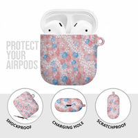 Anthurium Plumeria Lei Pastel AirPods Case Pink Hawaiian Splendid Palaka LT01 - Polynesian Pride