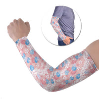 Anthurium Plumeria Lei Pastel Arm Sleeves Pink Hawaiian Splendid Palaka LT01 Set of 2 Pink - Polynesian Pride