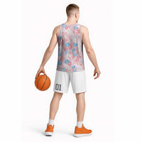 Anthurium Plumeria Lei Pastel Basketball Jersey Pink Hawaiian Splendid Palaka LT01 - Polynesian Pride
