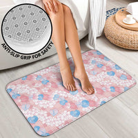 Anthurium Plumeria Lei Pastel Bathroom Set Pink Hawaiian Splendid Palaka LT01 - Polynesian Pride