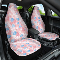 Anthurium Plumeria Lei Pastel Car Seat Cover Pink Hawaiian Splendid Palaka LT01 One Size Pink - Polynesian Pride