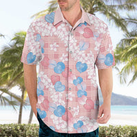 Anthurium Plumeria Lei Pastel Hawaiian Shirt Pink Hawaiian Splendid Palaka LT01 - Polynesian Pride