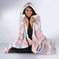 Anthurium Plumeria Lei Pastel Hooded Blanket Pink Hawaiian Splendid Palaka LT01 - Polynesian Pride