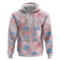 Anthurium Plumeria Lei Pastel Hoodie Pink Hawaiian Splendid Palaka LT01 Zip Hoodie Pink - Polynesian Pride
