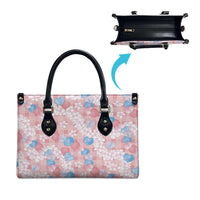 Anthurium Plumeria Lei Pastel Leather Bag Pink Hawaiian Splendid Palaka LT01 - Polynesian Pride