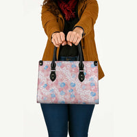 Anthurium Plumeria Lei Pastel Leather Bag Pink Hawaiian Splendid Palaka LT01 - Polynesian Pride