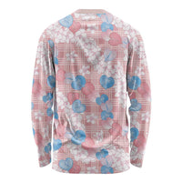 Anthurium Plumeria Lei Pastel Long Sleeve Shirt Pink Hawaiian Splendid Palaka LT01 - Polynesian Pride