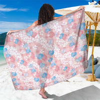 Anthurium Plumeria Lei Pastel Sarong Pink Hawaiian Splendid Palaka LT01 One Size 44 x 66 inches Pink - Polynesian Pride