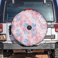 Anthurium Plumeria Lei Pastel Spare Tire Cover Pink Hawaiian Splendid Palaka LT01 Pink - Polynesian Pride