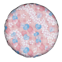 Anthurium Plumeria Lei Pastel Spare Tire Cover Pink Hawaiian Splendid Palaka LT01 - Polynesian Pride