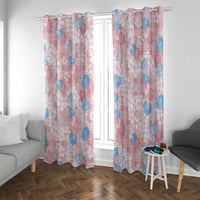 Anthurium Plumeria Lei Pastel Window Curtain Pink Hawaiian Splendid Palaka LT01 With Grommets Pink - Polynesian Pride