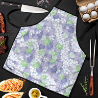 Anthurium Plumeria Lei Pastel Apron Purple Hawaiian Splendid Palaka LT01 Purple - Polynesian Pride