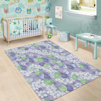 Anthurium Plumeria Lei Pastel Area Rug Purple Hawaiian Splendid Palaka LT01 - Polynesian Pride