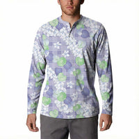 Anthurium Plumeria Lei Pastel Button Sweatshirt Purple Hawaiian Splendid Palaka LT01 - Polynesian Pride