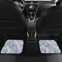 Anthurium Plumeria Lei Pastel Car Mats Purple Hawaiian Splendid Palaka LT01 Set 2pcs - Back Purple - Polynesian Pride