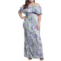 Anthurium Plumeria Lei Pastel Family Matching Off Shoulder Maxi Dress and Hawaiian Shirt Purple Hawaiian Splendid Palaka