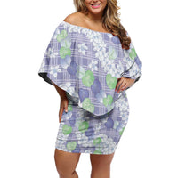 Anthurium Plumeria Lei Pastel Family Matching Off Shoulder Short Dress and Hawaiian Shirt Purple Hawaiian Splendid Palaka