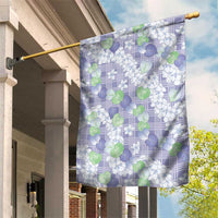 Anthurium Plumeria Lei Pastel Garden Flag Purple Hawaiian Splendid Palaka LT01 House Flag Purple - Polynesian Pride