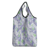 Anthurium Plumeria Lei Pastel Grocery Bag Purple Hawaiian Splendid Palaka LT01 - Polynesian Pride