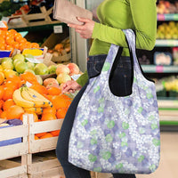 Anthurium Plumeria Lei Pastel Grocery Bag Purple Hawaiian Splendid Palaka LT01 - Polynesian Pride