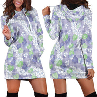 Anthurium Plumeria Lei Pastel Hoodie Dress Purple Hawaiian Splendid Palaka