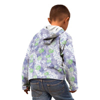 Anthurium Plumeria Lei Pastel Kid Hoodie Purple Hawaiian Splendid Palaka LT01 - Polynesian Pride