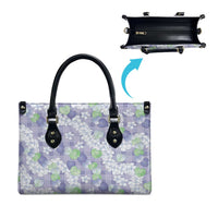 Anthurium Plumeria Lei Pastel Leather Bag Purple Hawaiian Splendid Palaka LT01 - Polynesian Pride