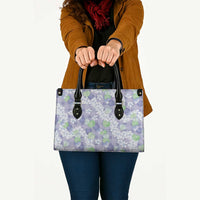Anthurium Plumeria Lei Pastel Leather Bag Purple Hawaiian Splendid Palaka LT01 - Polynesian Pride