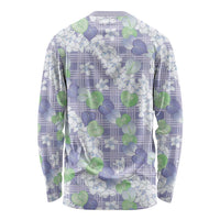 Anthurium Plumeria Lei Pastel Long Sleeve Shirt Purple Hawaiian Splendid Palaka LT01 - Polynesian Pride