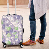 Anthurium Plumeria Lei Pastel Luggage Cover Purple Hawaiian Splendid Palaka LT01 Purple - Polynesian Pride