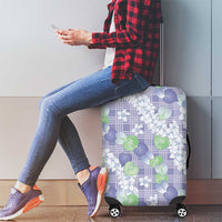 Anthurium Plumeria Lei Pastel Luggage Cover Purple Hawaiian Splendid Palaka LT01 - Polynesian Pride