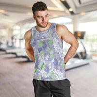 Anthurium Plumeria Lei Pastel Men Tank Top Purple Hawaiian Splendid Palaka LT01 Purple - Polynesian Pride