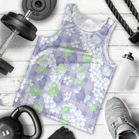 Anthurium Plumeria Lei Pastel Men Tank Top Purple Hawaiian Splendid Palaka LT01 - Polynesian Pride