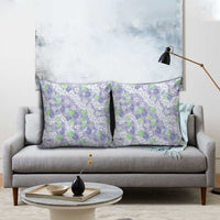 Anthurium Plumeria Lei Pastel Pillow Cover Purple Hawaiian Splendid Palaka LT01 - Polynesian Pride