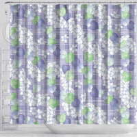 Anthurium Plumeria Lei Pastel Shower Curtain Purple Hawaiian Splendid Palaka LT01 - Polynesian Pride