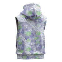 Anthurium Plumeria Lei Pastel Sleeveless Hoodie Purple Hawaiian Splendid Palaka LT01 - Polynesian Pride