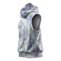 Anthurium Plumeria Lei Pastel Sleeveless Hoodie Purple Hawaiian Splendid Palaka LT01 - Polynesian Pride