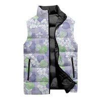 Anthurium Plumeria Lei Pastel Sleeveless Puffer Jacket Purple Hawaiian Splendid Palaka LT01 - Polynesian Pride