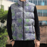 Anthurium Plumeria Lei Pastel Sleeveless Puffer Jacket Purple Hawaiian Splendid Palaka LT01 - Polynesian Pride