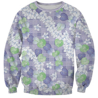 Anthurium Plumeria Lei Pastel Sweatshirt Purple Hawaiian Splendid Palaka LT01 Unisex Purple - Polynesian Pride