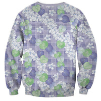 Anthurium Plumeria Lei Pastel Sweatshirt Purple Hawaiian Splendid Palaka LT01 - Polynesian Pride