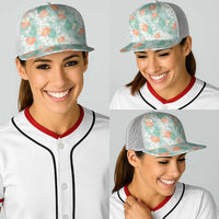 Anthurium Plumeria Lei Pastel Baseball Net Cap Teal Hawaiian Splendid Palaka LT01 - Polynesian Pride